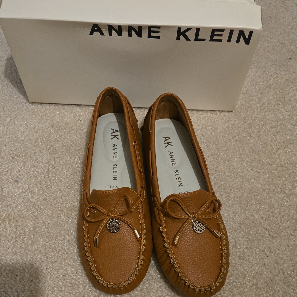Anne Klein Cognac Leather Drivers, New